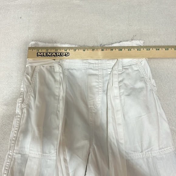 American Eagle Womens Cotton Pants White Size XSmall Elastic Waist Wide Leg - Picture 4 of 10